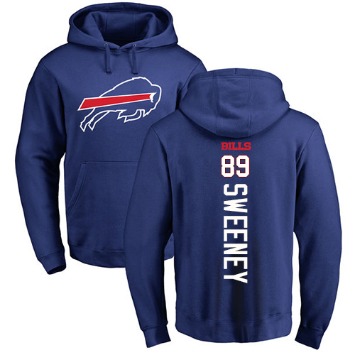 Men NFL Buffalo Bills #89 Tommy Sweeney Royal Blue Backer Pullover Hoodie Sweatshirt->buffalo bills->NFL Jersey